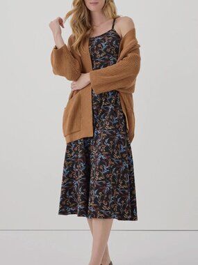 Pact Organic Fit & Flare Midi Dress